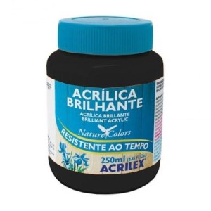TINTA ACRILICA BRILHANTE 250ML 520/PRETO ACRILEX - UN